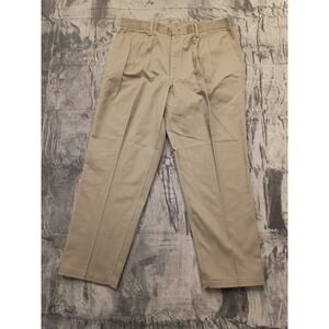 Lee Mens Relaxed Fit Double Pleat Wrinkle Free Pants Khaki 40x30
